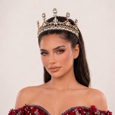 Perla corona y corona accesorios para el cabello tocados