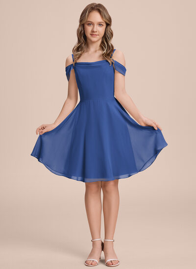 A-line Cowl Chiffon Dress