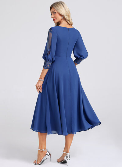 slim fit dress slacks 3/4 Sleeve Fit & Flare Dress