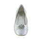 Women's Ankle Strap Silk Satin With Rhinestone Closed Toe Flat Heel Party Shoes