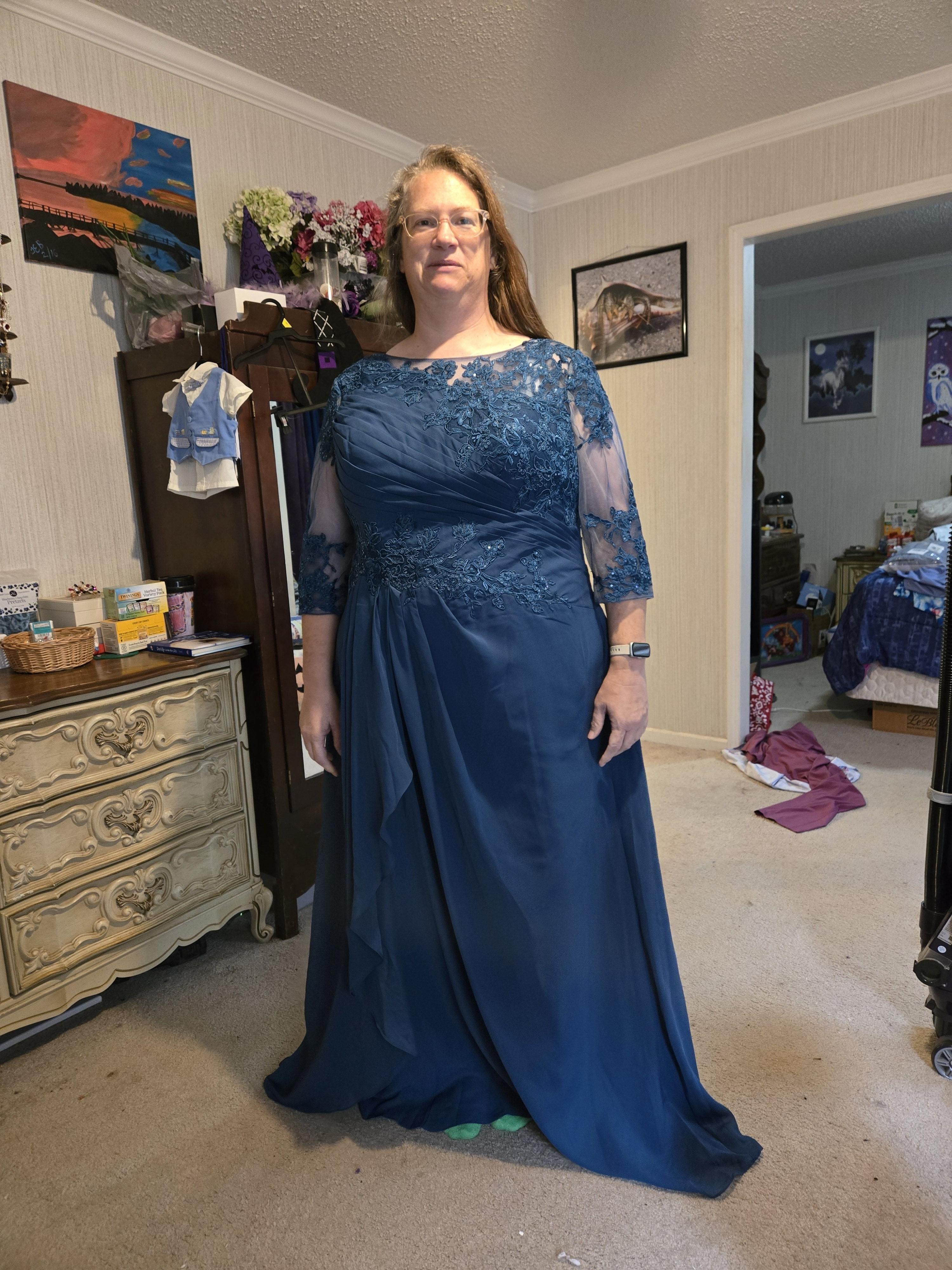 long dress split leg Sequin Split Leg Maxi Dress Ocean Blue / LARGE main image 1